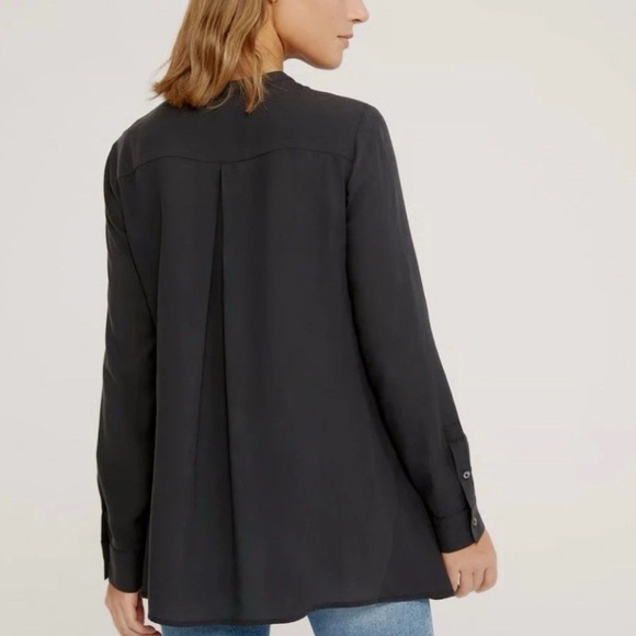 NWT Harshman Anthropologie Ornella Button Shirt Blouse Dark Navy Sz. M MSRP $212 - Picture 2 of 5